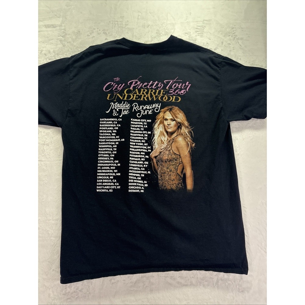 Carrie Underwood Cry Pretty Tour 360 black t-shirt Large Women's Double Sided - Picture 7 of 8
